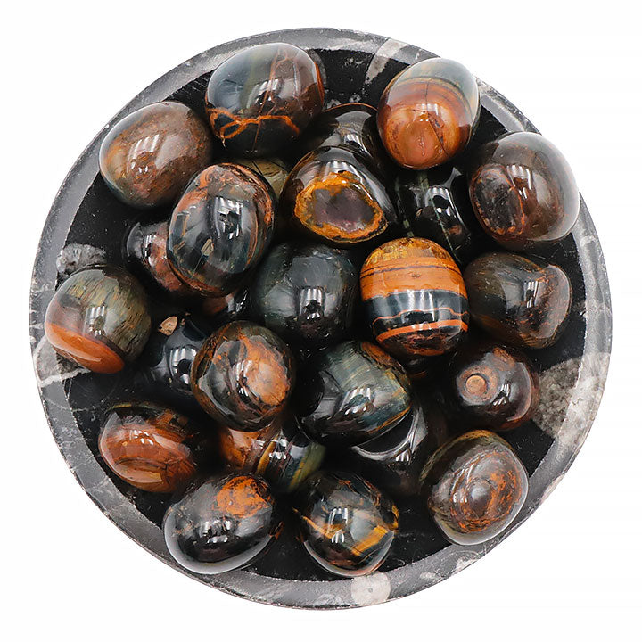 Pierre roulée Œil de Faucon d’Afrique du Sud qualité AA 30 À 40 MM