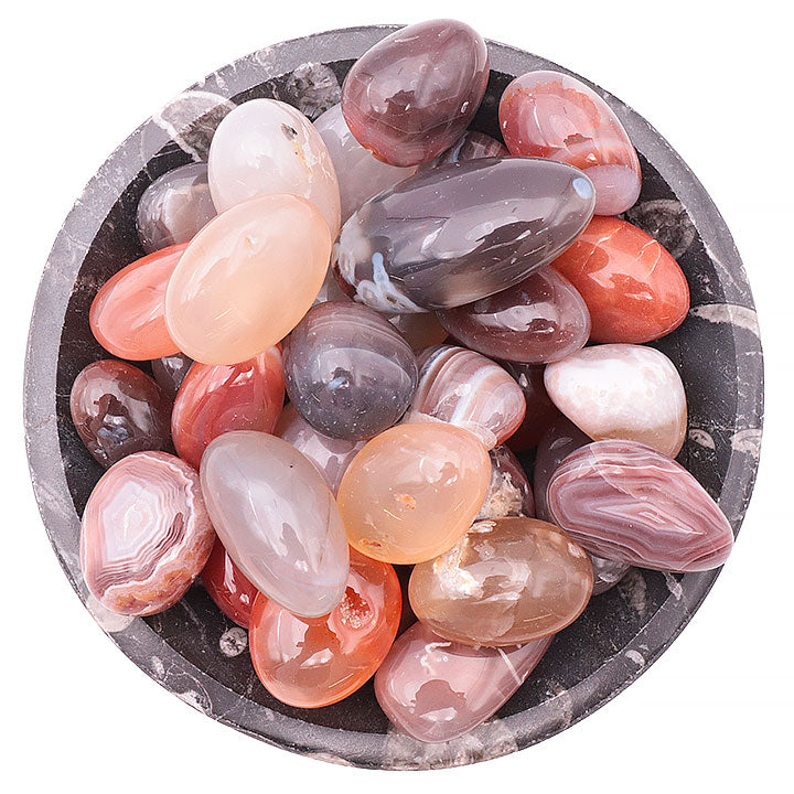 Pierre roulée Agate Botswana du Brésil qualité A 30 À 50 MM