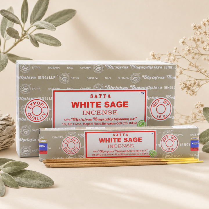 Encens Satya Sauge Blanche ~ Boîte de 15 Grammes (13 Bâtonnets)