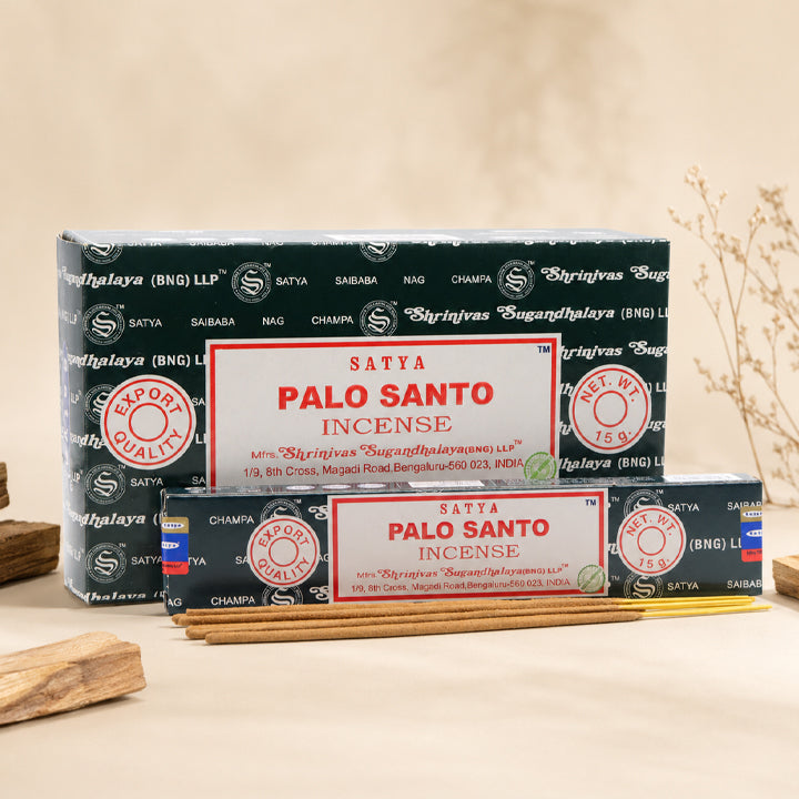 Encens Satya Palo Santo~ Boîte de 15 Grammes (13 Bâtonnets)