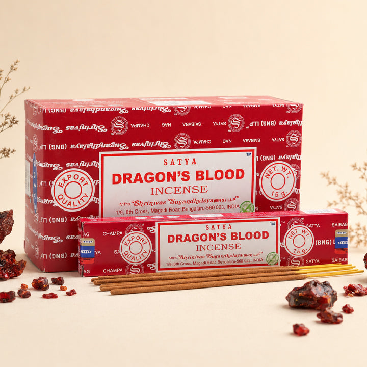 Encens Satya Sang des Dragons ~ Boîte de 15 Grammes (13 Bâtonnets)