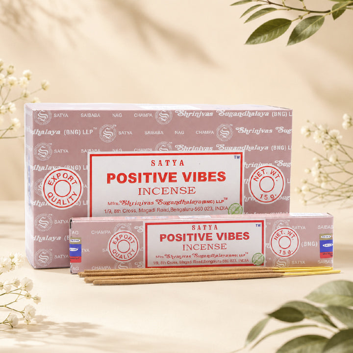 Encens Satya Positive Vibes ~ Boîte de 15 Grammes (13 Bâtonnets)
