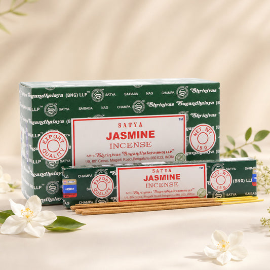 Encens Satya Jasmin Naturel ~ Boîte de 15 Grammes (13 Bâtonnets