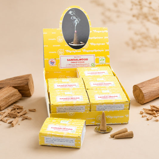 Cônes d’Encens Bois de Santal ~ Boîte de 10 cônes