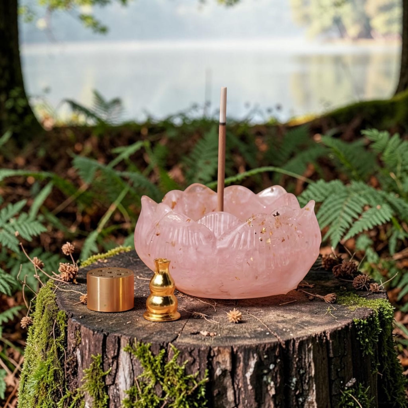 Support à Encens en Résine et pierre