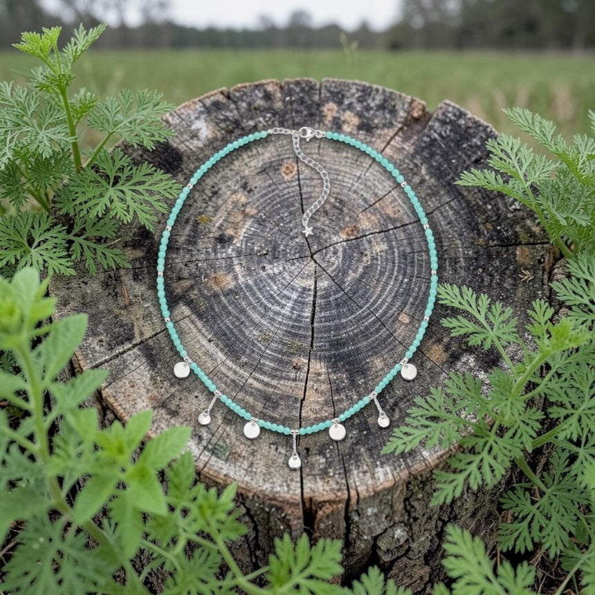Collier Céleste en Amazonite du Pérou qualité AA