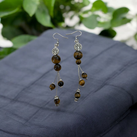 Boucles d’oreilles protection du Tigre et arbre de vie