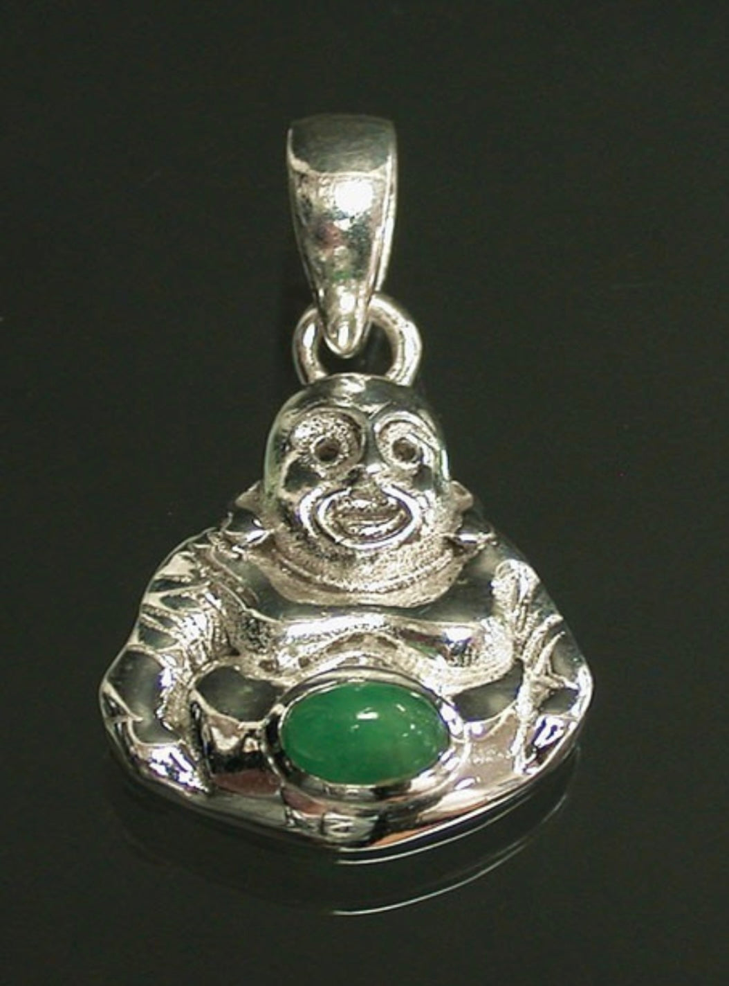 Pendentif bouddha argent 0.925, avec émeraude